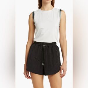 Varley Wellings Tipped Performance Tank in White with Green Detail Size S